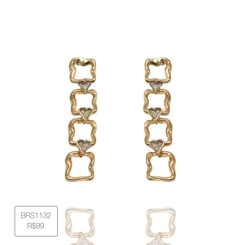 Brinco Mon Amour Longo Dourado